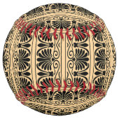 ギリシャ地中海のアラベスク模様ブラウン ソフトボール (裏面)