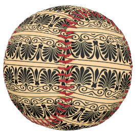 ギリシャ地中海のアラベスク模様ブラウン ソフトボール