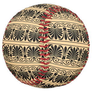 ギリシャ地中海のアラベスク模様ブラウン ソフトボール