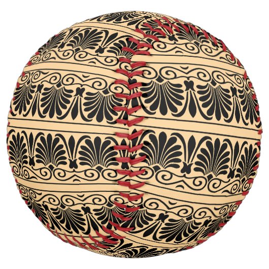 ギリシャ地中海のアラベスク模様ブラウン ソフトボール (アングル)