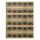 ギリシャ地中海のアラベスク模様ブラウン ノートブック (正面)