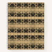 ギリシャ地中海のアラベスク模様ブラウン ノートブック (正面)