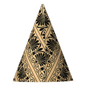 ギリシャ地中海のアラベスク模様ブラウン パーティーハット (裏面)