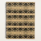 ギリシャ地中海のアラベスク模様ブラウン プランナー手帳 (正面)