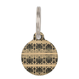 ギリシャ地中海のアラベスク模様ブラウン ペット　ネームタグ