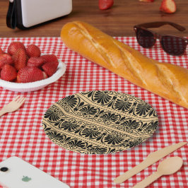 ギリシャ地中海のアラベスク模様ブラウン ペーパープレート