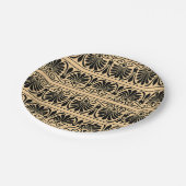 ギリシャ地中海のアラベスク模様ブラウン ペーパープレート (アングル)