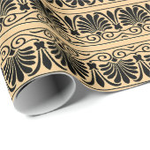 ギリシャ地中海のアラベスク模様ブラウン ラッピングペーパー (ロールコーナー)