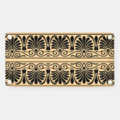 ギリシャ地中海のアラベスク模様ブラウン 横断幕 (横)