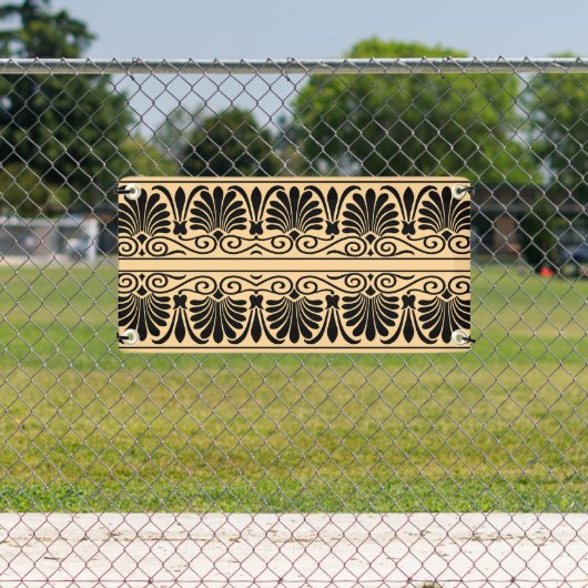 ギリシャ地中海のアラベスク模様ブラウン 横断幕 (インサイチュ)