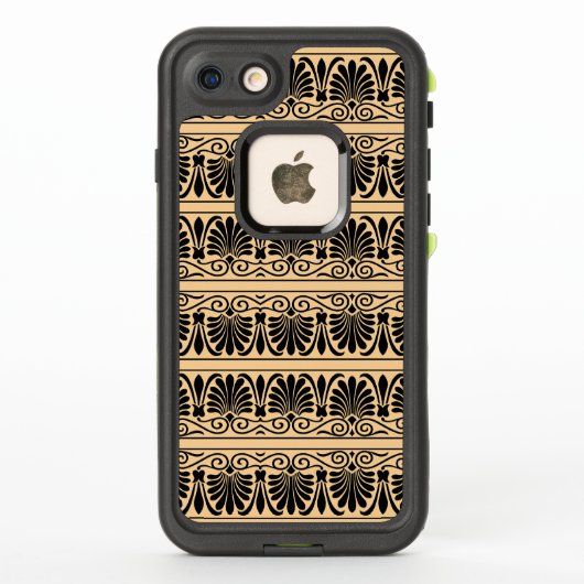 ギリシャ地中海のアラベスク模様ブラウン LifeProof iPhoneケース (裏面)