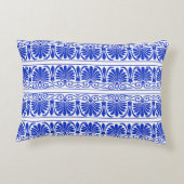 ギリシャ地中海のアラベスク模様ブルー アクセントクッション (裏面)