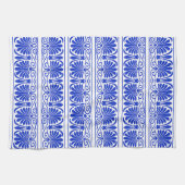 ギリシャ地中海のアラベスク模様ブルー キッチンタオル (横)