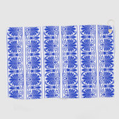 ギリシャ地中海のアラベスク模様ブルー ゴルフタオル (横)