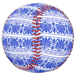 ギリシャ地中海のアラベスク模様ブルー ソフトボール
