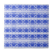 ギリシャ地中海のアラベスク模様ブルー タイル (正面)