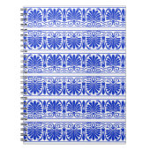 ギリシャ地中海のアラベスク模様ブルー ノートブック (正面)