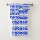 ギリシャ地中海のアラベスク模様ブルー バスタオルセット (インサイチュ)