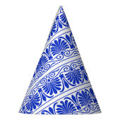 ギリシャ地中海のアラベスク模様ブルー パーティーハット (左)
