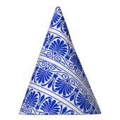 ギリシャ地中海のアラベスク模様ブルー パーティーハット (右)