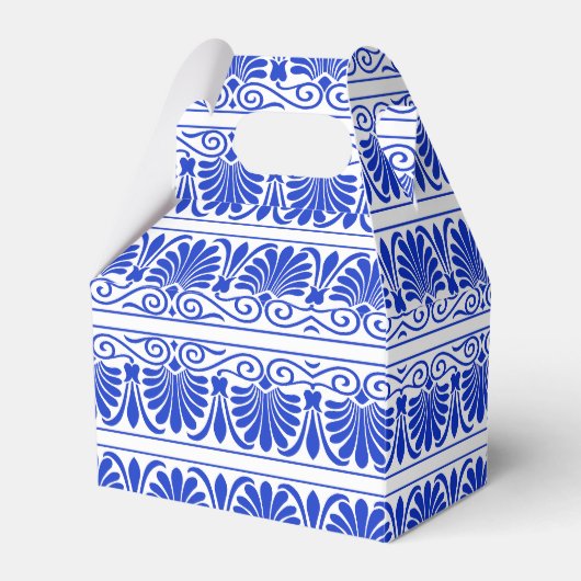 ギリシャ地中海のアラベスク模様ブルー フェイバーボックス (正面サイド)