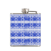 ギリシャ地中海のアラベスク模様ブルー フラスク (裏面)