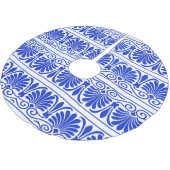 ギリシャ地中海のアラベスク模様ブルー ブラッシュドポリエステルツリースカート (アングル)