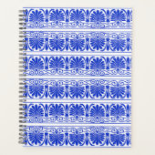 ギリシャ地中海のアラベスク模様ブルー プランナー手帳 (正面)