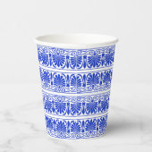 ギリシャ地中海のアラベスク模様ブルー 紙コップ (右)