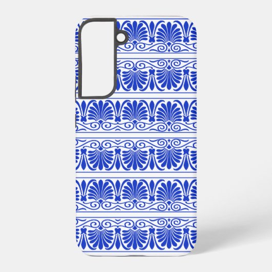 ギリシャ地中海のアラベスク模様ブルー SAMSUNG GALAXYケース (裏面)