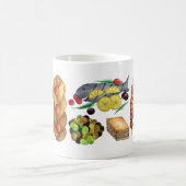 ギリシャ地中海のフーズプリントギリシャ料理 コーヒーマグカップ (中央)