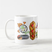 ギリシャ地中海のフーズプリントギリシャ料理 コーヒーマグカップ (左)