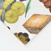 ギリシャ地中海のフーズプリントギリシャ料理 フリースブランケット (角)