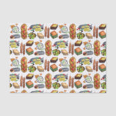 ギリシャ地中海のフーズプリントギリシャ料理 薄葉紙 (正面)