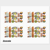 ギリシャ地中海のフードギリシャ食堂 長方形シール (シート)