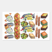 ギリシャ地中海のフードギリシャ食堂 長方形シール (正面)