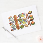 ギリシャ地中海のフードギリシャ食堂 長方形シール (封筒)