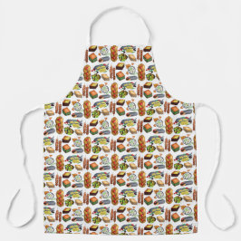 ギリシャ地中海の食品プリントバクラバジャイロフィッシュ エプロン