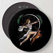 ギリシャ女神アルテミス 缶バッジ (正面&裏面)