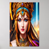 ギリシャ女神ヘラのポートレート | AIアートポスター ポスター (正面)