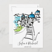 ギリシャ婚約提案記念夫婦ギフト シーズンポストカード (正面/裏面)