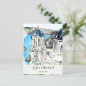 ギリシャ婚約提案記念夫婦ギフト シーズンポストカード (スタンド正面)