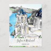 ギリシャ婚約提案記念夫婦ギフト シーズンポストカード (正面)