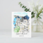 ギリシャ婚約提案記念夫婦ギフト シーズンポストカード (スタンド正面)