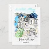 ギリシャ婚約提案記念夫婦ギフト シーズンポストカード (正面/裏面)