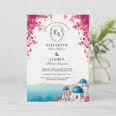 ギリシャ島サンセットロマ結婚ンス 招待状 (スタンド正面)