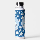 ギリシャ島サントリーニブルードームチャーチモノグラム ウォーターボトル (右面)