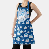 ギリシャ島サントリーニブルードームチャーチモノグラム エプロン (インサイチュ)