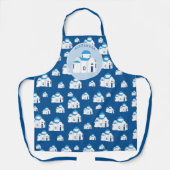ギリシャ島サントリーニブルードームチャーチモノグラム エプロン (正面)