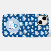 ギリシャ島サントリーニブルードームチャーチモノグラム Case-Mate iPhoneケース (裏面 (横))